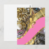 金ゴールドきらきら光るフルーアデリス ポストカード (正面/裏面)