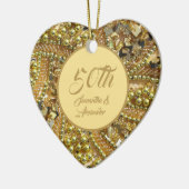 金ゴールドきらきら光る50周年記念 セラミックオーナメント (左)