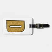 金ゴールドきらきら光るD ラゲッジタグ (正面横)