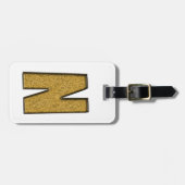 金ゴールドきらきら光るN ラゲッジタグ (正面横)