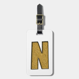 金ゴールドきらきら光るN ラゲッジタグ