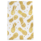 金ゴールドきらびやかなパイナップル ミディアムペーパーバッグ (正面)