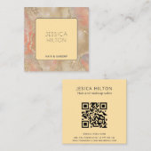 金ゴールドきらびやかな抽象芸術パステル水彩洗剤 スクエア名刺 (正面/裏面)