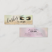 金ゴールドきらびやかな高級メイクアップ目書 スキニー名刺 (正面/裏面)