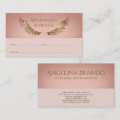 金ゴールドきらめきアポイントメントリマインダーピンク 名刺 (正面/裏面)