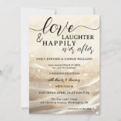 金ゴールドきらめくが楽しく駆け落ち結婚する 招待状 (正面)