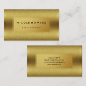 金ゴールドきらめくとスタイリッシュ金ゴールドフレフェイクーム 名刺 (正面/裏面)