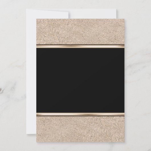 金ゴールドきらめくとブラックエレガント任意のイベント招待状 招待状 (裏面)