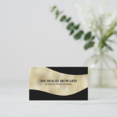 金ゴールドきらめくとブラック 名刺 (スタンド正面)