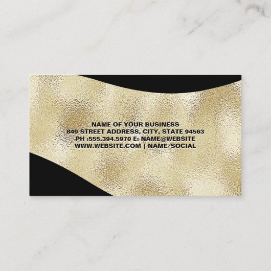 金ゴールドきらめくとブラック 名刺 (裏面)