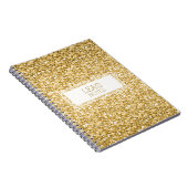 金ゴールドきらめくとホワイトグリッター ノートブック (右側)
