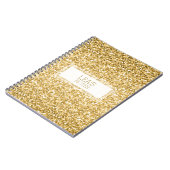 金ゴールドきらめくとホワイトグリッター ノートブック (左側)