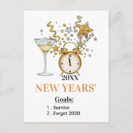 金ゴールドきらめくの新年の願い ポストカード