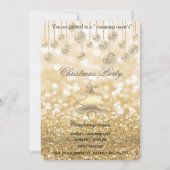 金ゴールドきらめくの華企業のやかなクリスマスパーティー 招待状 (正面)