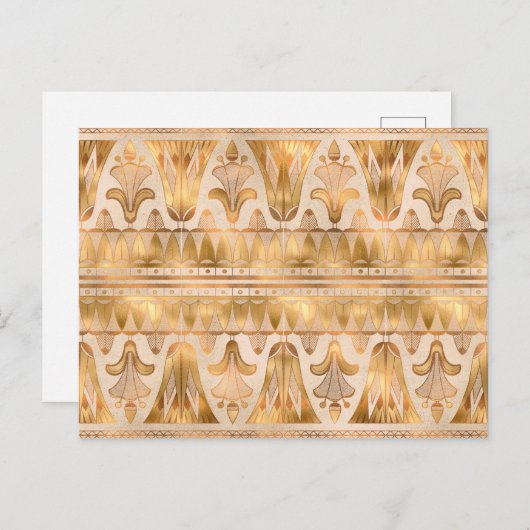 金ゴールドきらめくアールデコ ポストカード (正面/裏面)