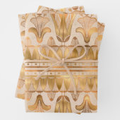 金ゴールドきらめくアールデコ ラッピングペーパーシート (インサイチュ)