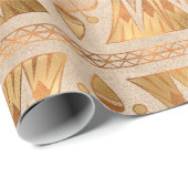 金ゴールドきらめくアールデコ ラッピングペーパー (ロールコーナー)