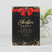 金ゴールドきらめくエレガント光クリスマスパーティー 招待状 (スタンド正面)