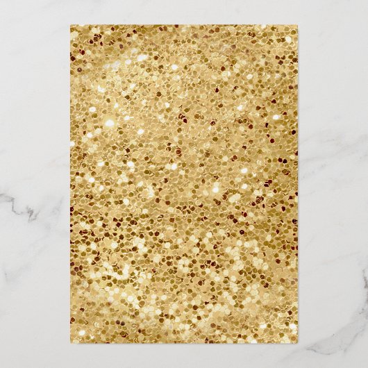 金ゴールドきらめくガウンアイボリーフローラキンセアニェラ金ゴールド 箔招待状 (裏面)