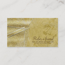 金ゴールドきらめくクリスタルグラムサロン友人を参照 紹介カード