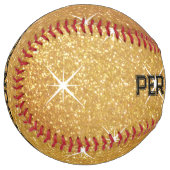 金ゴールドきらめくグリッターカスタムソフトボールのスポーツ贈り物 ソフトボール (正面左)