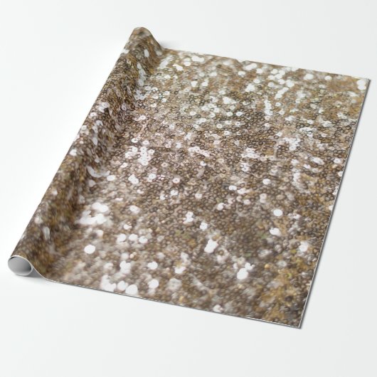 金ゴールドきらめくグリッターグラムガーリーグリジー ラッピングペーパー (アンロールド)