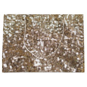 金ゴールドきらめくグリッターグラムガーリーグリジー ラージペーパーバッグ (正面)