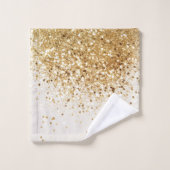 金ゴールドきらめくグリッターグラム#2 バスタオルセット (ウォッシュタオル)