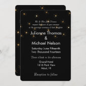 金ゴールドきらめくグリッタース結婚ターズ 招待状 (正面/裏面)