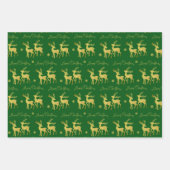 金ゴールドきらめくグリッターディアメリークリスマス ラッピングペーパーシート (正面3)