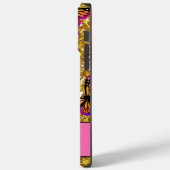 金ゴールドきらめくグリッター、オレンジピンク蝶 Case-Mate iPhoneケース (裏面 / 左)