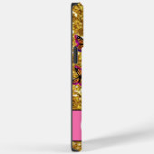 金ゴールドきらめくグリッター、オレンジピンク蝶 Case-Mate iPhoneケース (裏面 / 右)