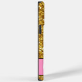 金ゴールドきらめくグリッター、オレンジピンク蝶 Case-Mate iPhoneケース (裏面 / 右)