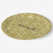 金ゴールドきらめくグリッター ペーパープレート (アングル)