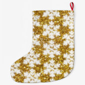 金ゴールドきらめくグリッター ラージクリスマスストッキング (裏面)