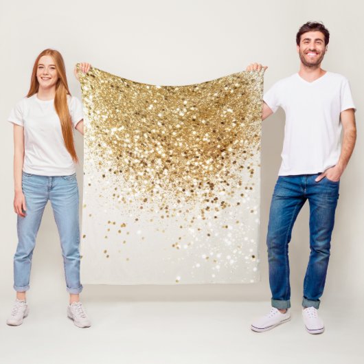 金ゴールドきらめくグリッターGlam #2 フリースブランケット (インサイチュ)