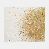 金ゴールドきらめくグリッターGlam #2 フリースブランケット (正面(横))