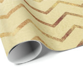 金ゴールドきらめくシェブロン金ゴールド ラッピングペーパー (ロールコーナー)