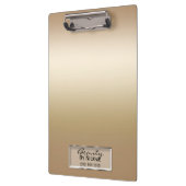 金ゴールドきらめくシャインエレガントシックグラムパーソナライズされた クリップボード (左)