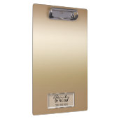 金ゴールドきらめくシャインエレガントシックグラムパーソナライズされた クリップボード (右)