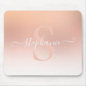 金ゴールドきらめくスパークルグリッターモノグラムマウスパッド マウスパッド (正面)