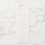 金ゴールドきらめくダイヤモンドシャンパ結婚ーニュ ボトルネックタグ (裏面)