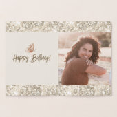 金ゴールドきらめくバタフライ誕生日実在 箔カード (内部)