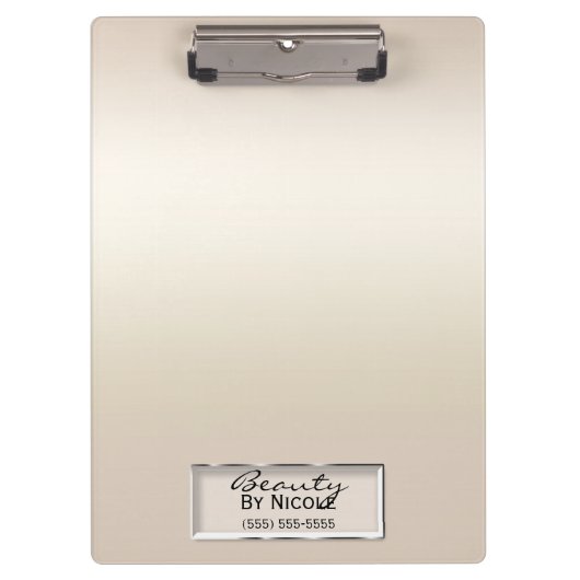 金ゴールドきらめくパールシエレガントックグラムパーソナライズされた クリップボード (正面)