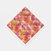 金ゴールドきらめくピンクコーラルバースデーパーティーバルーン スタンダードランチョンナプキン (角)