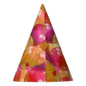 金ゴールドきらめくピンクコーラルバースデーパーティーバルーン パーティーハット (裏面)