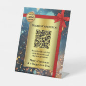 金ゴールドきらめくフェスティバルクリスマス 台座サイン (正面)