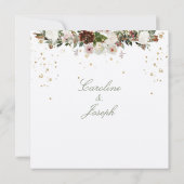 金ゴールドきらめくフローラチュパキャノピー結婚ズ 招待状 (裏面)