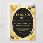 金ゴールドきらめくブラックスターズ大晦日パーティー 招待状 (正面)