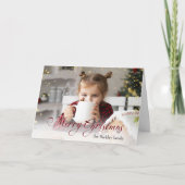 金ゴールドきらめくメリークリスマス書道写真 シーズンカード (正面)